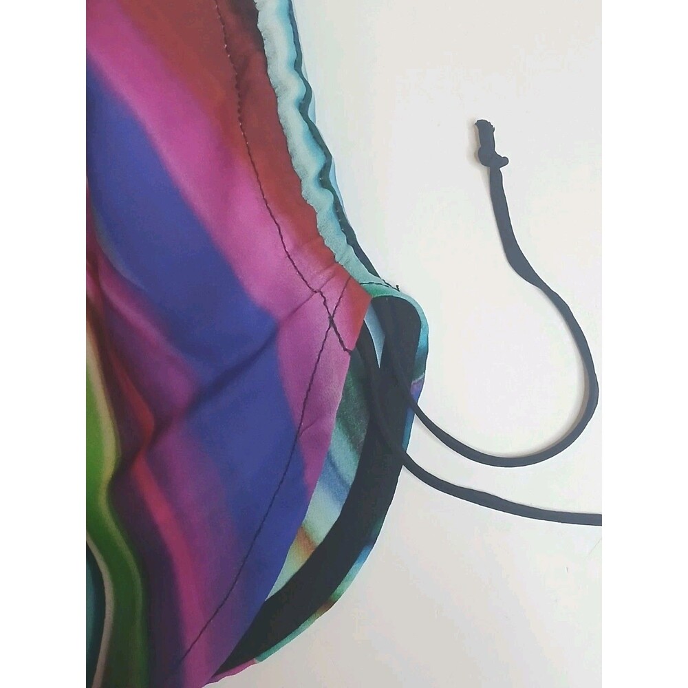 Milly Silk Dress Sz 8 Multicolor Shift Style Swirl Print w Rouched Side Hem $345 - Picture 10 of 15